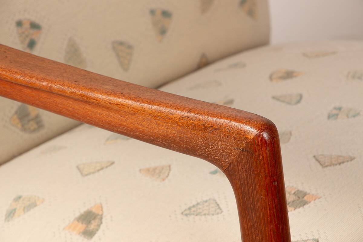 Pair of Scandinavian armchairs in teak and new fabric, 1960.