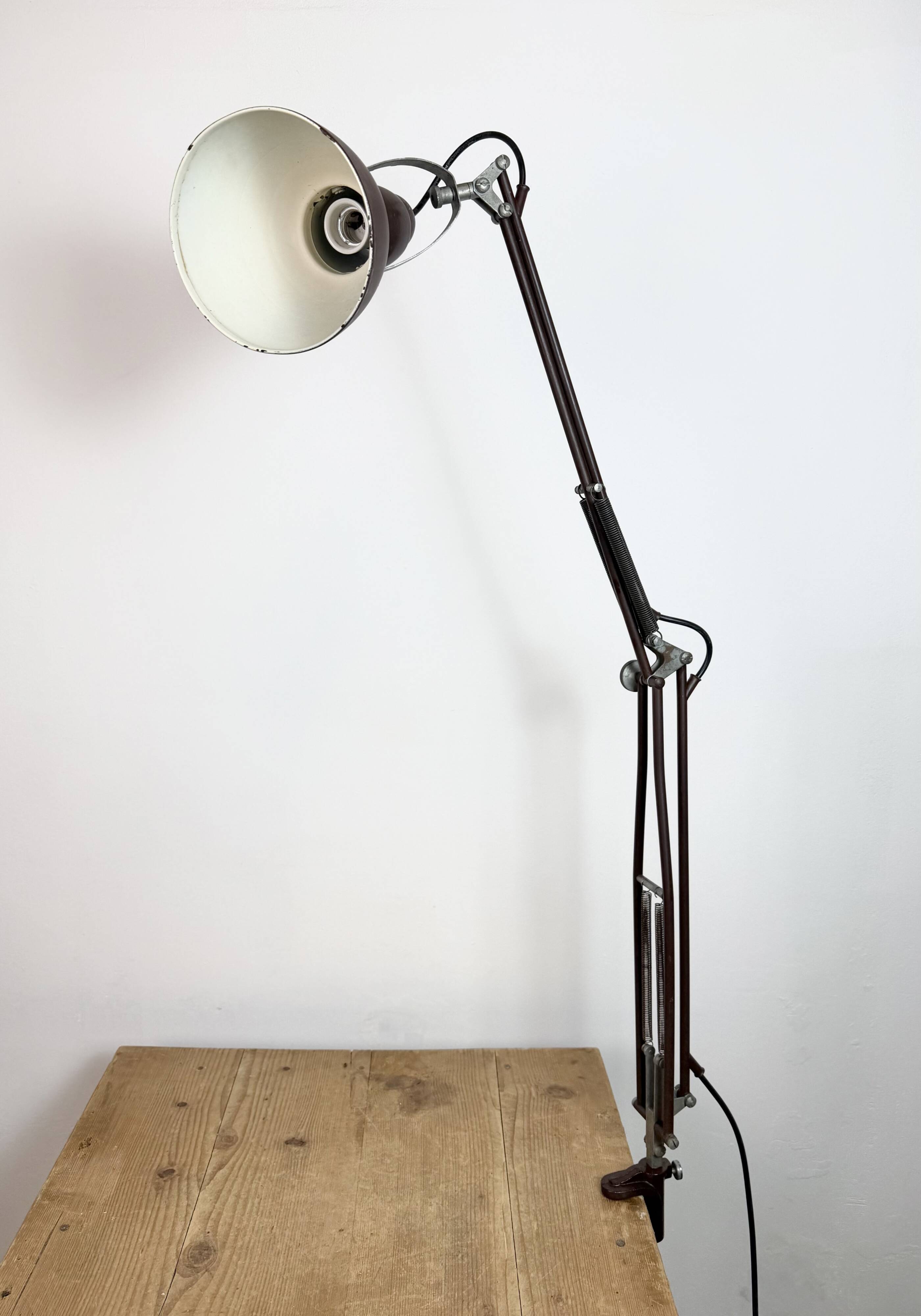 Vintage Brown Architect Table Lamp from Napako, 1950s