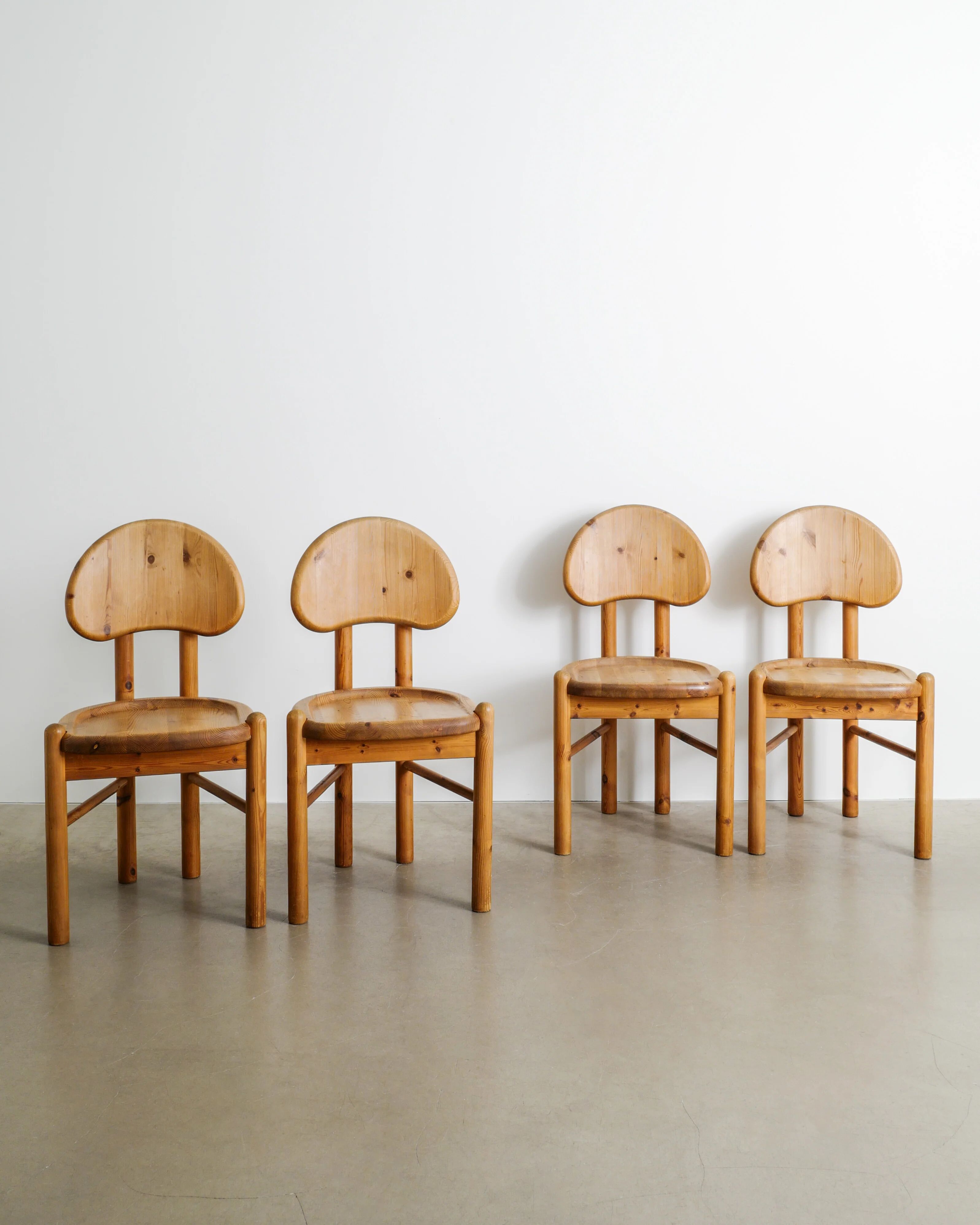 DANISH WOODEN DINING CHAIRS PINE BY RAINER DAUMILLER, 1970s