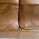 Vintage leather sofa 2 seater convertible caramel color