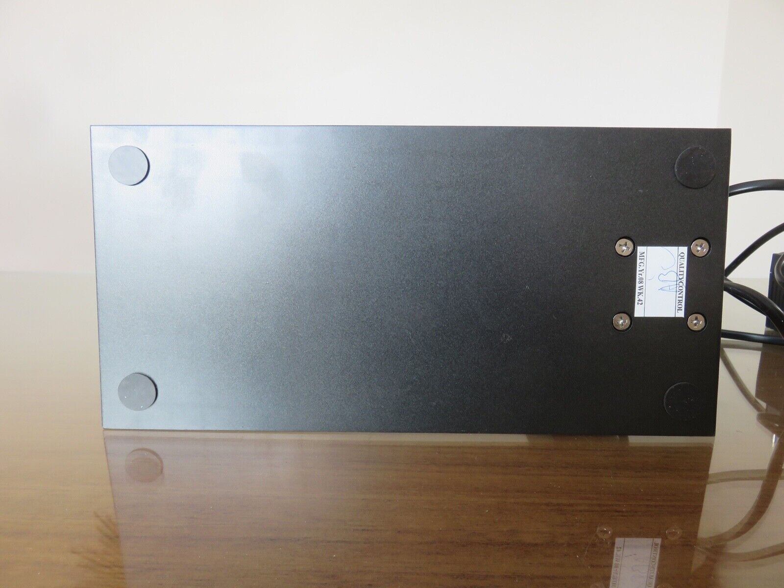 Minimalist teak and metal desk lamp, germany 2000s