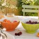2 large vintage farm bowls in lime green and orange