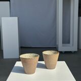 Lot de 2 tasses / mug en céramique indonésienne (mat brun)