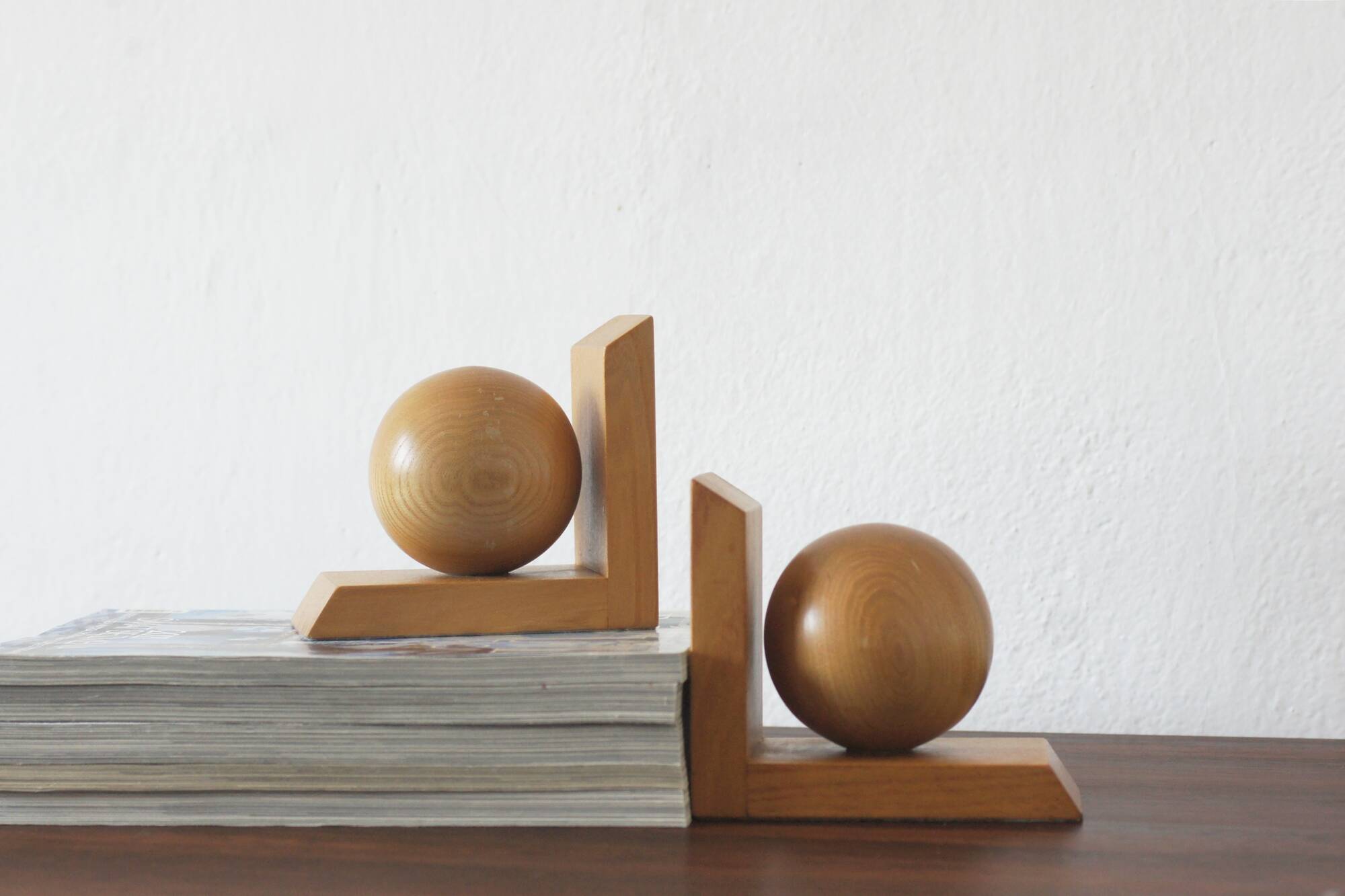 Mid-Century Modern Wooden Bookends, 1950s, Set of 2