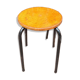 Vintage black wooden and metal stool, 1970s.