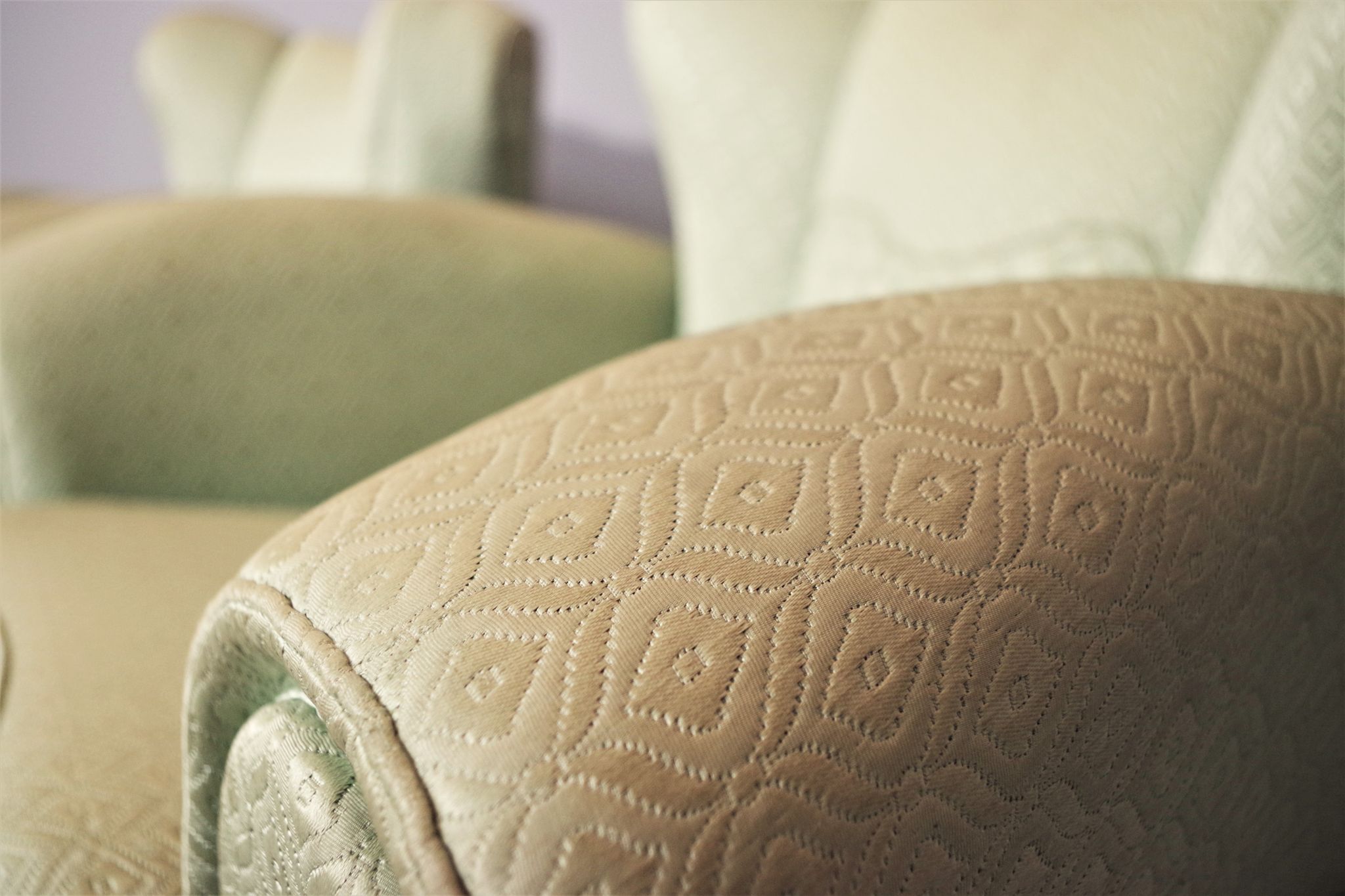 Fan-shaped armchairs set of 2