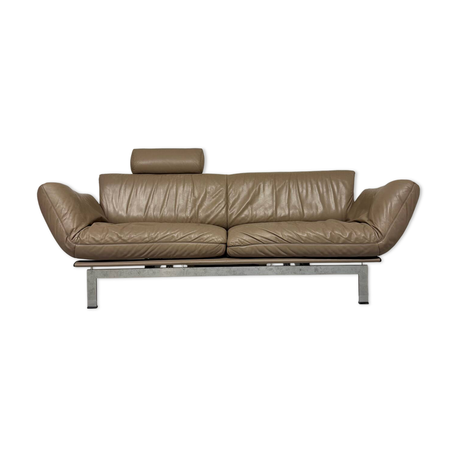 De Sede ds 140 grey 2/3 seater sofa, vintage leather, 80s design