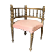 Antique corner chair, pink edge