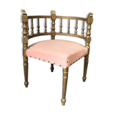 Antique corner chair, pink edge
