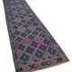 Hand-knotted wool turkish purple runner carpet 95 cm x 406 cm