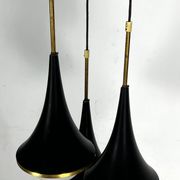 Mis-Century Stilnovo style pendant with three lights. Italy 1950s