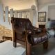 Ensemble Canapé et 2 Fauteuils Années 60 en Bois et Cuir