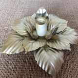 Golden metal flower wall lamp