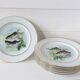 Lot 6 old fish plates, Sofafils porcelain