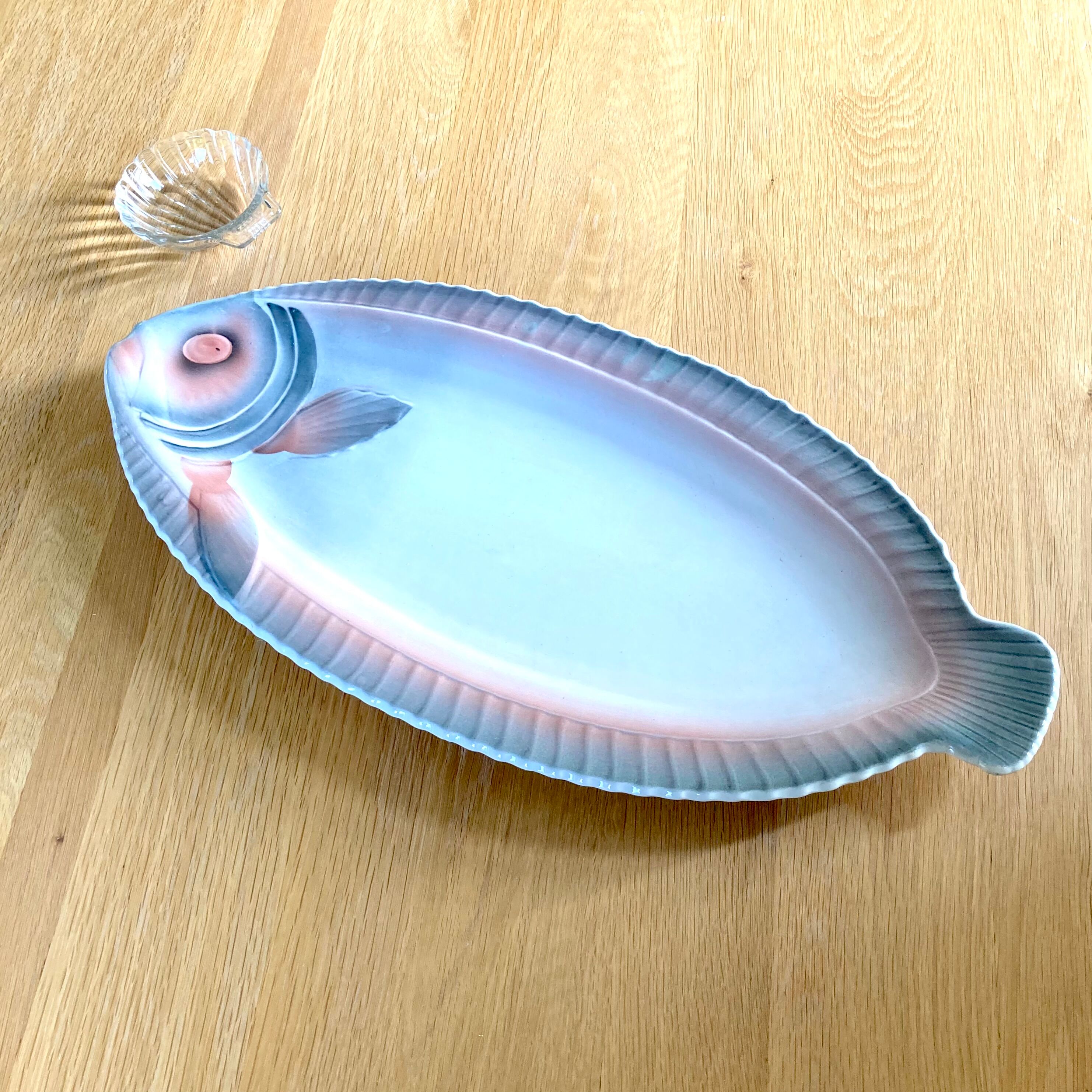 Faience fish dish Digoin Sarreguemines