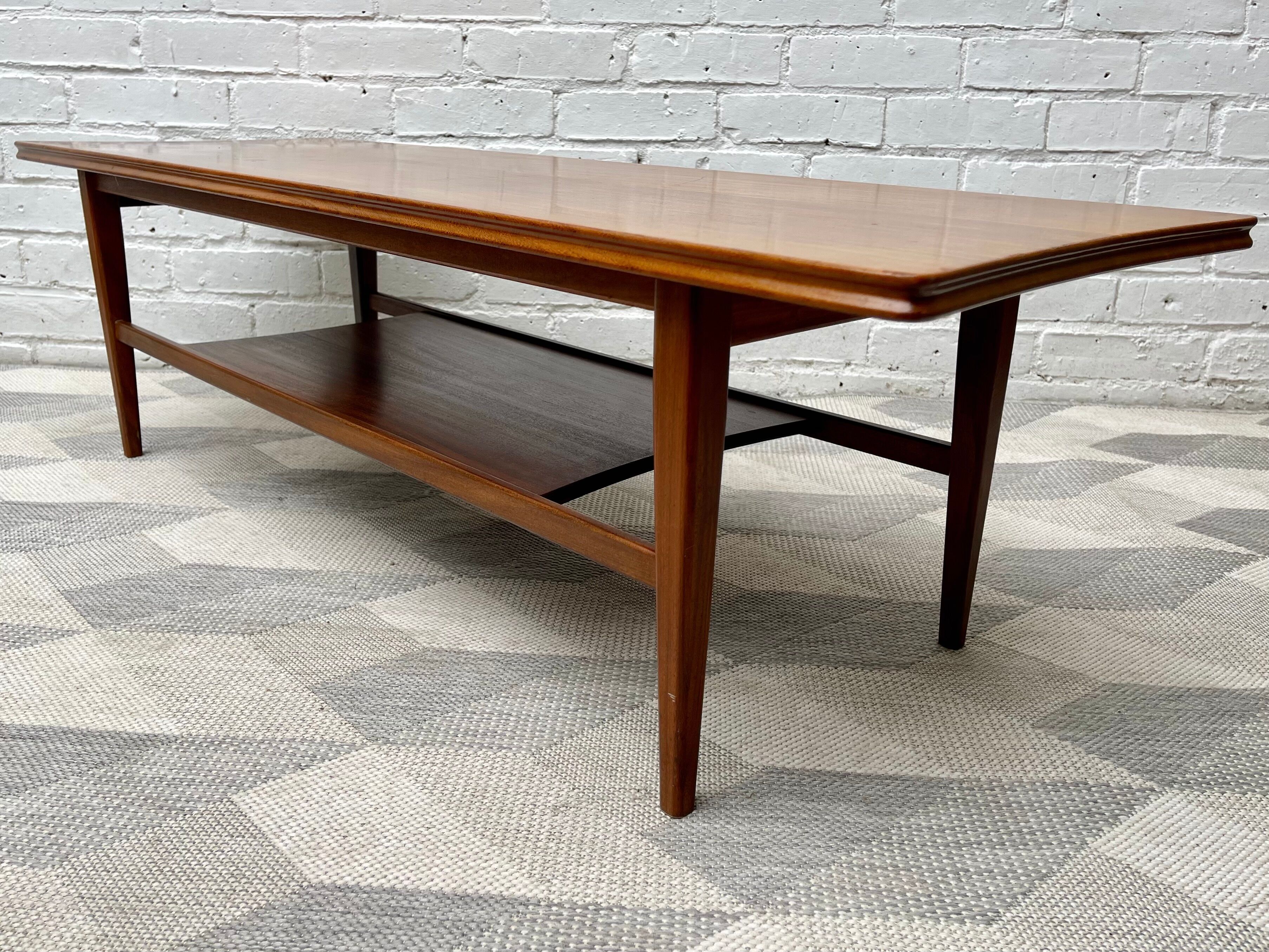 Vintage teak coffee table with shelf