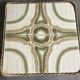 Ceramic tile trivet with vintage pattern woven wicker outline