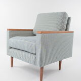 Cube armchair blue houndstooth