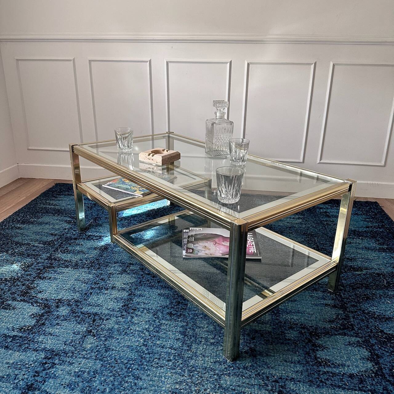 Vintage gold and silver coffee table