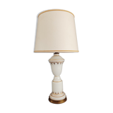 White opaline lamp gilded decoration