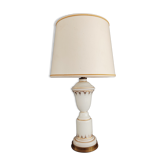 Lampe en opaline blanche décor doré