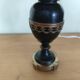 Napoleon III oil lamp electrified, black metal, golden garland.