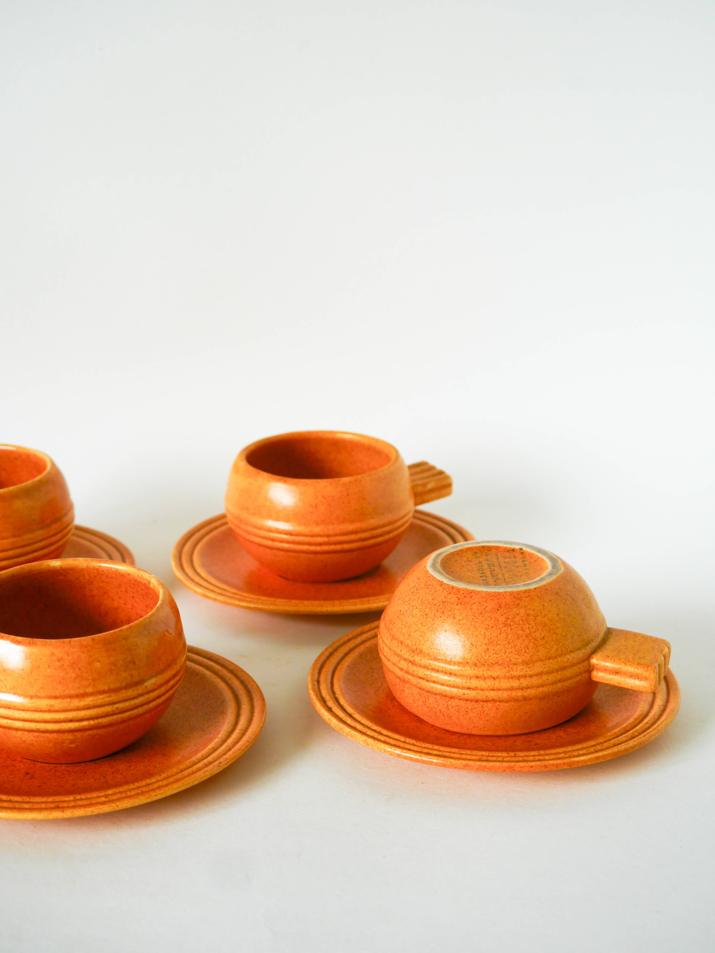 Pair of stoneware lunch plates, Made in France, 1970