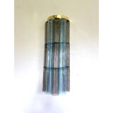 Ensemble de 2 appliques murale contemporaine en verre de murano gris et bleu clair « tronchi »