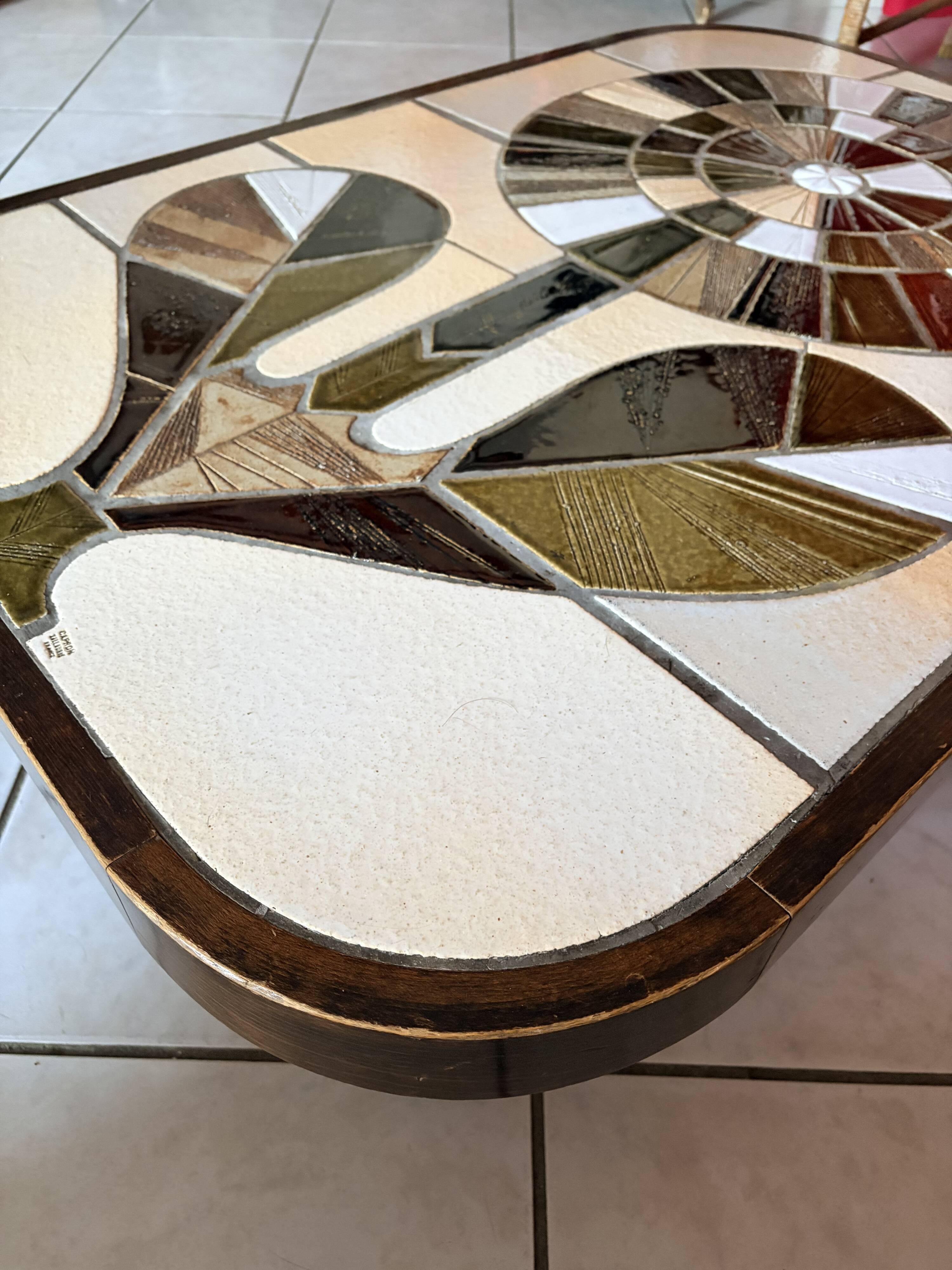Table basse Modèle Shogun Fleur Valauris - Roger Capron