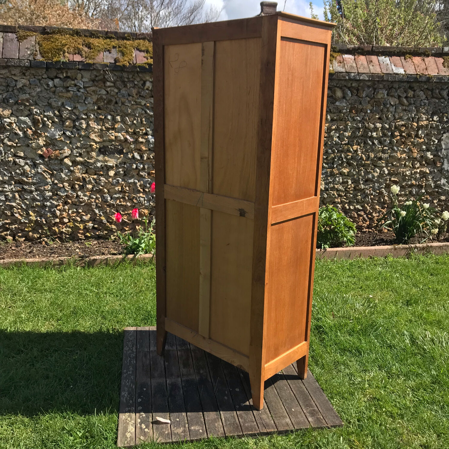 Vintage light oak cashier