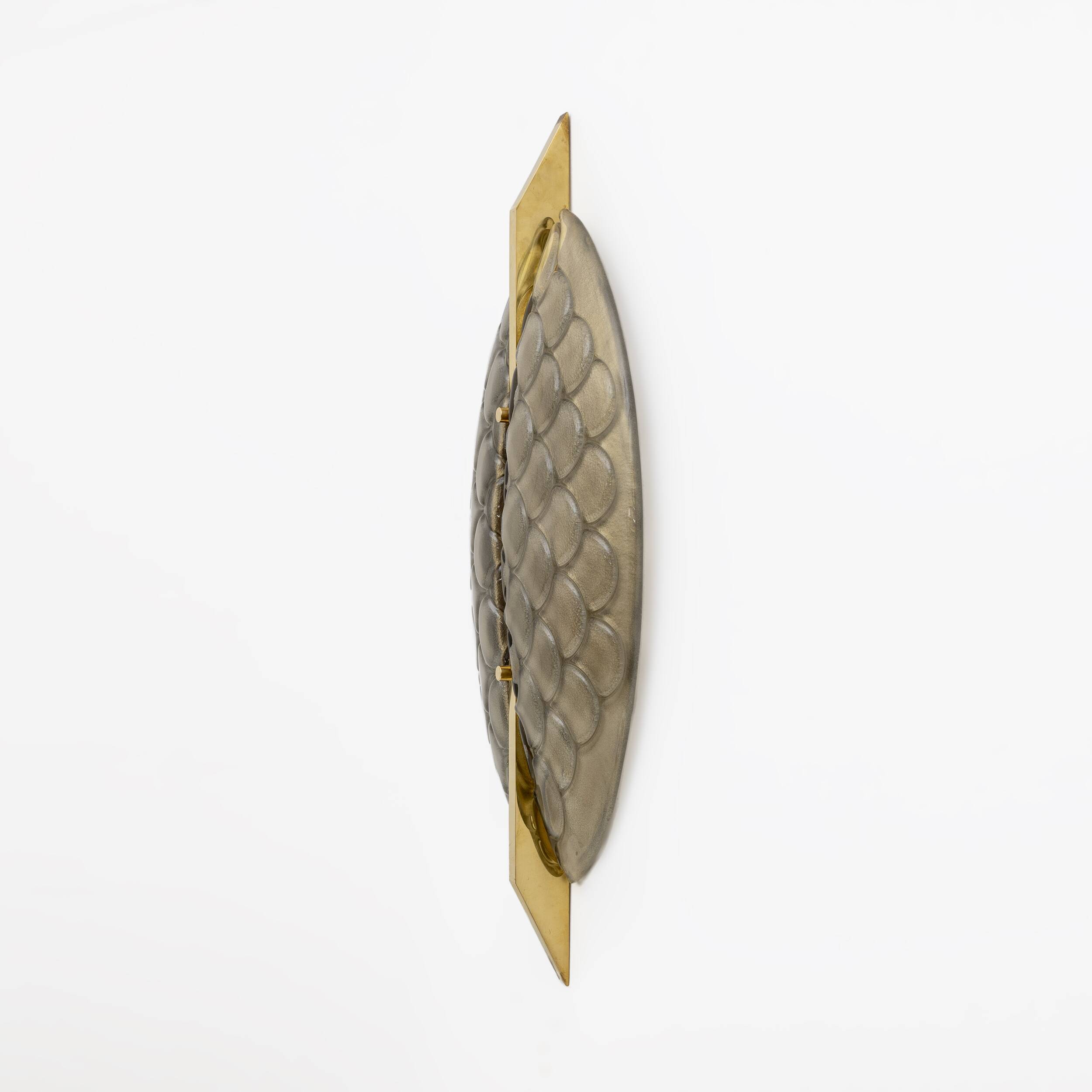 Pair of Modern Italian Murano Glass and Brass Sconces