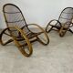 Set of 2 rattan lounge chairs armchairs Italian design from the 60s vintage rattan
