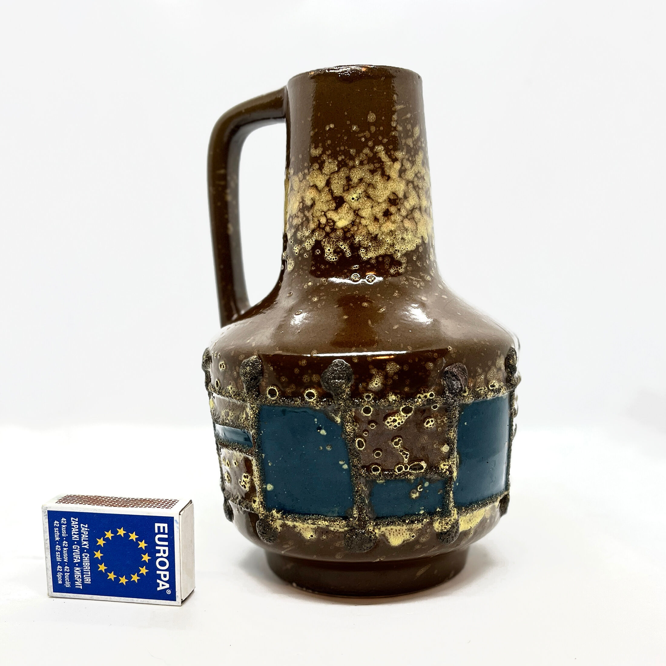 1970s mid-century modern ceramic vase VEB Haldensleben, Germany