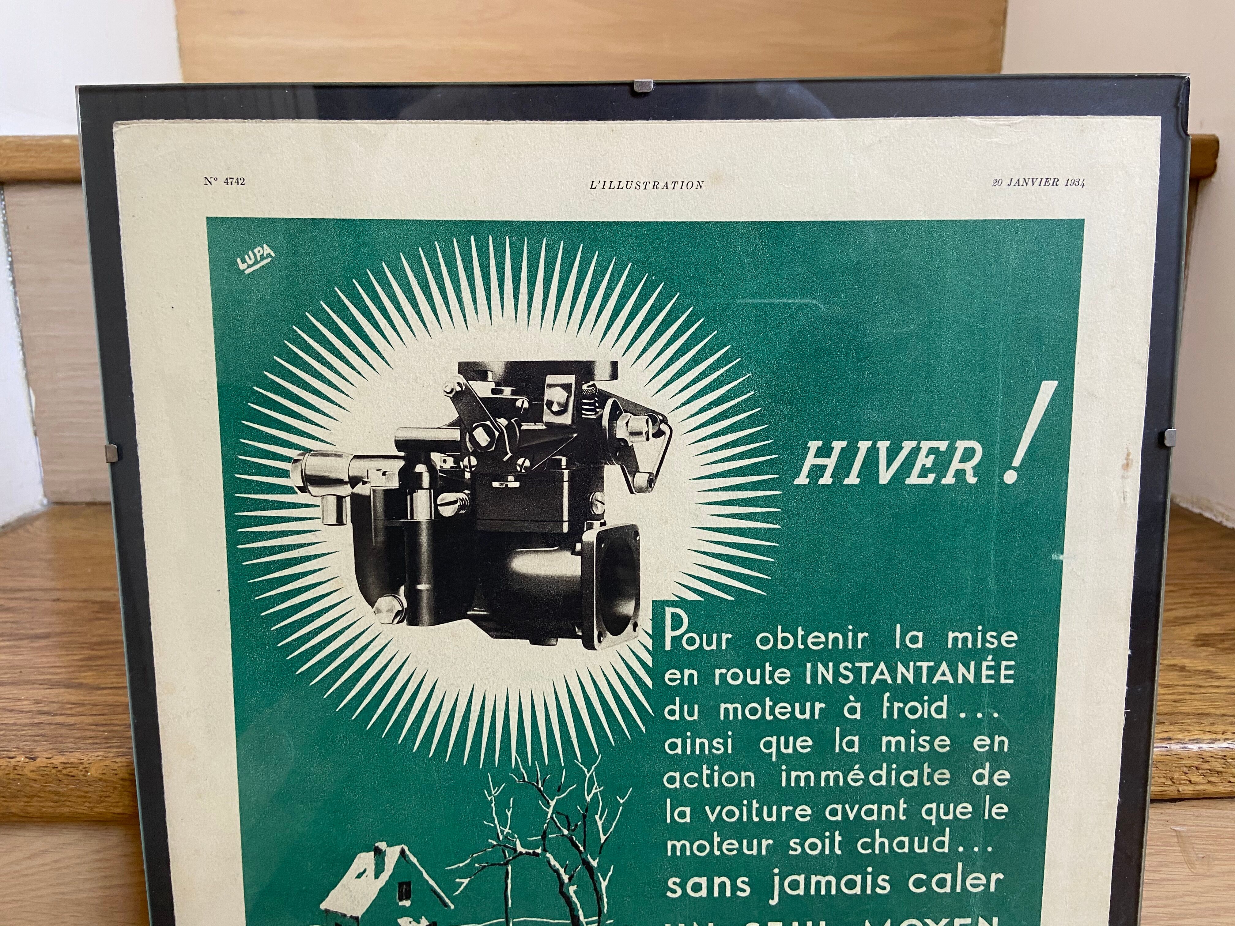 Affiche publicitaire Solex 20 janvier 1934