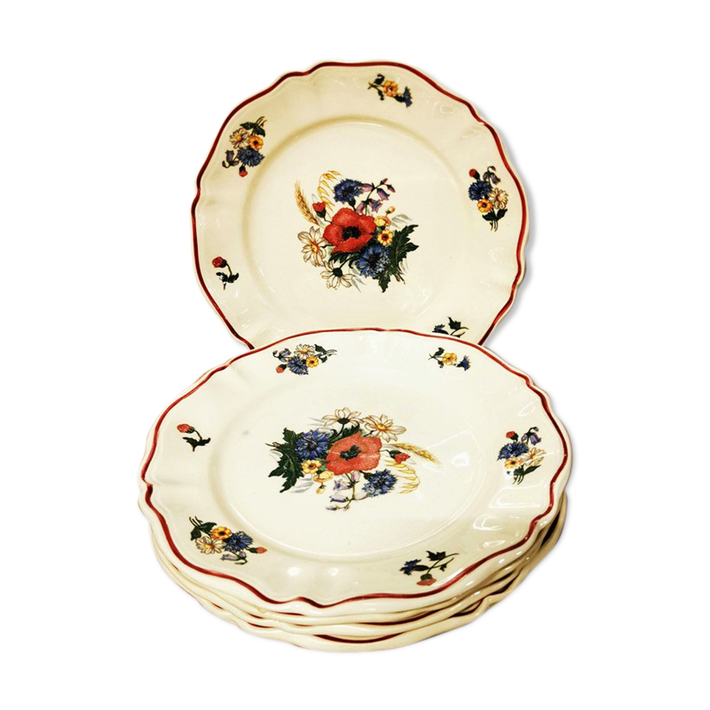 Lot of 6 dessert plates Sarreguemines model Agreste