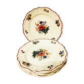 Lot of 6 dessert plates Sarreguemines model Agreste