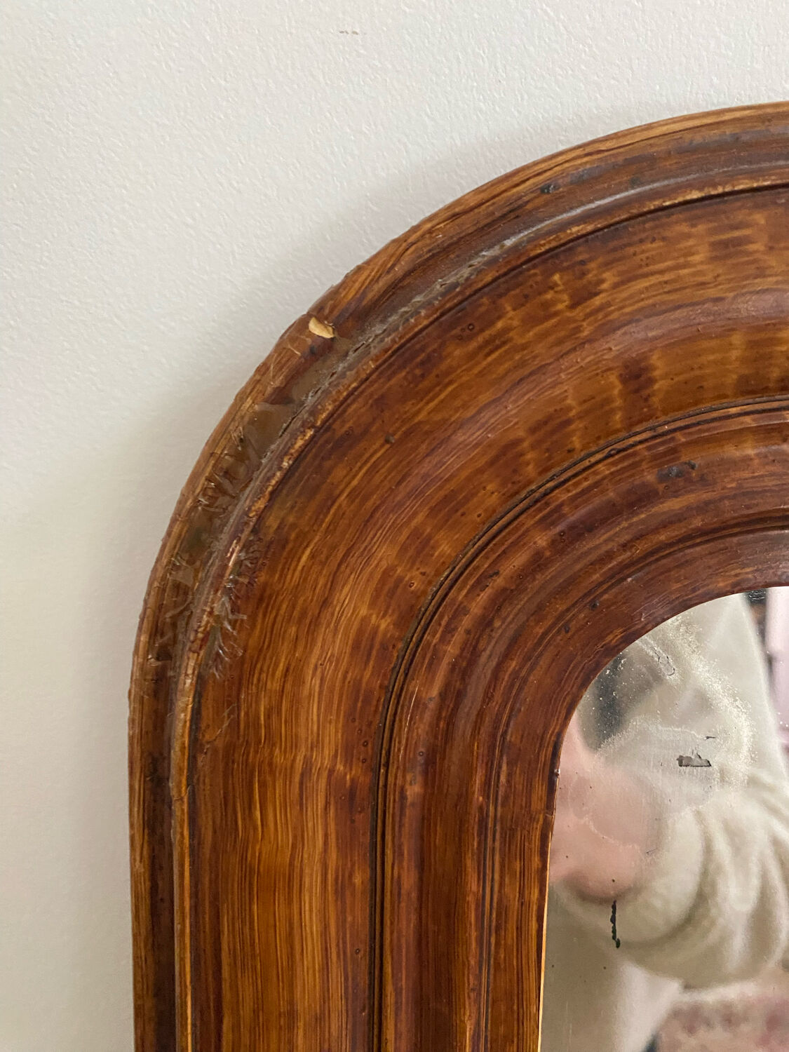 Antique Louis Philippe mirror with wooden plate