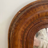 Miroir Louis Philippe ancien assiette en bois