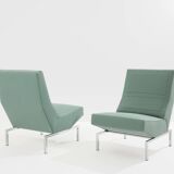 Pierre Paulin pair of CM236 satin chrome armchairs from 1960.