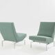 Pierre Paulin pair of CM236 satin chrome armchairs from 1960.
