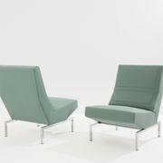 Pierre Paulin pair of CM236 satin chrome armchairs from 1960.