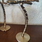 3 candlesticks in the shape of super deco palm trees
