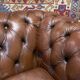 Chesterfield 3-seater cognac leather sofa from the 1980s
