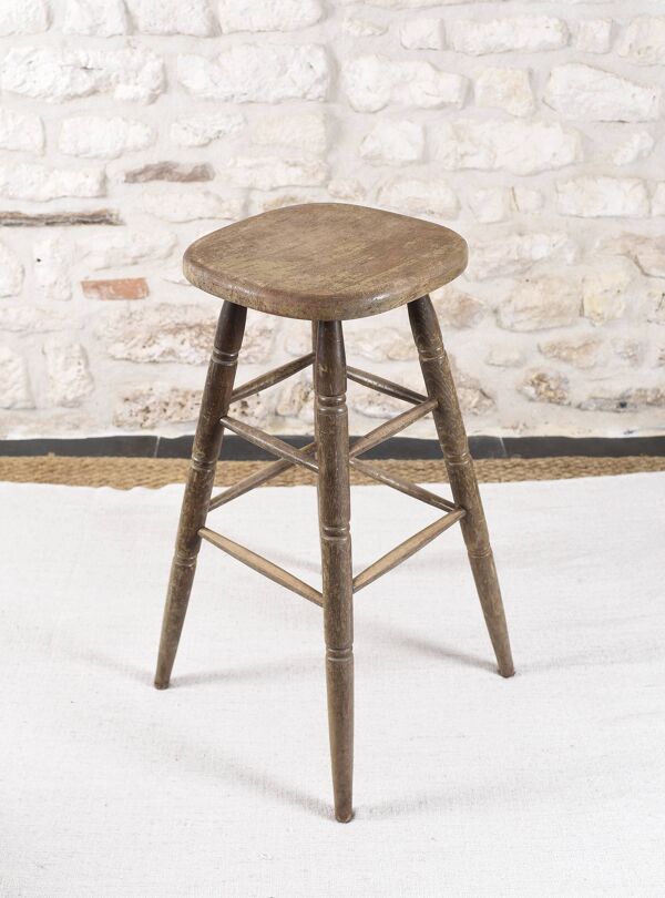 Grand tabouret de bar en bois massif