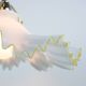Murano Style White Ruffled Italian Hanging Glass Lamp From The 1970s