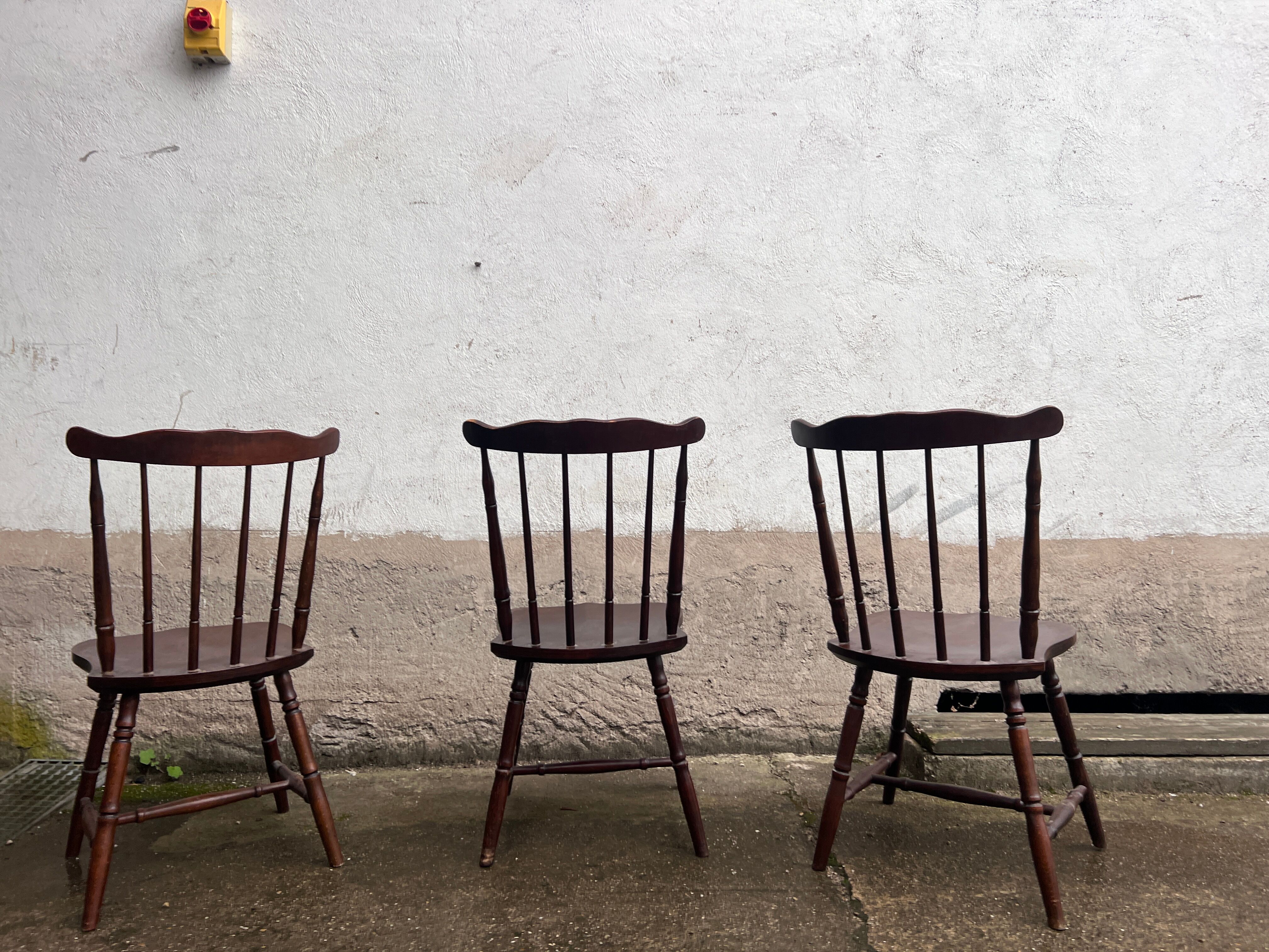 3 bistro chairs style "menuet" baumann 1970s in vintage antique wood beech legrand design