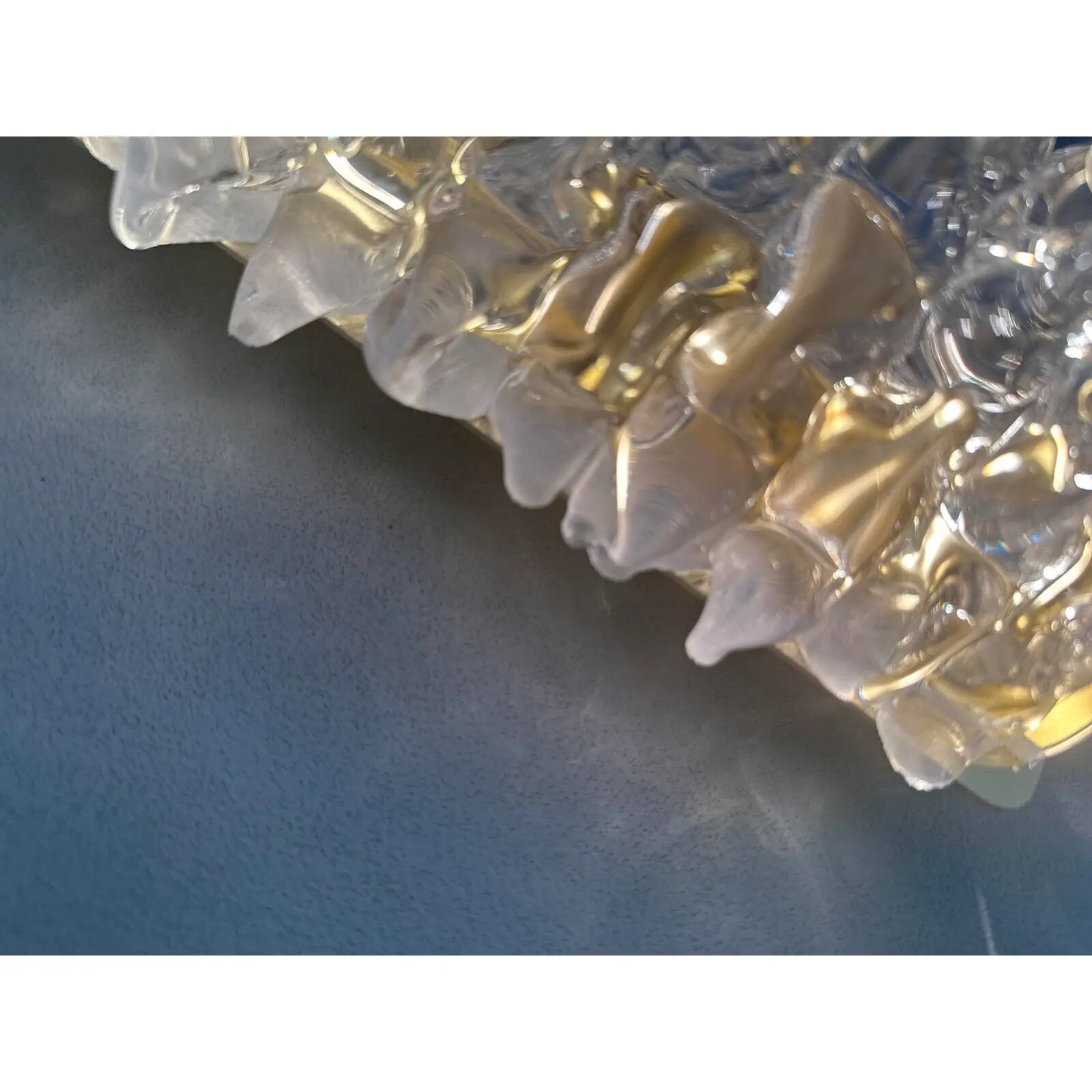 Handcrafted Clear Rostrato Murano Glass Wall Sconces — Barovier Inspired