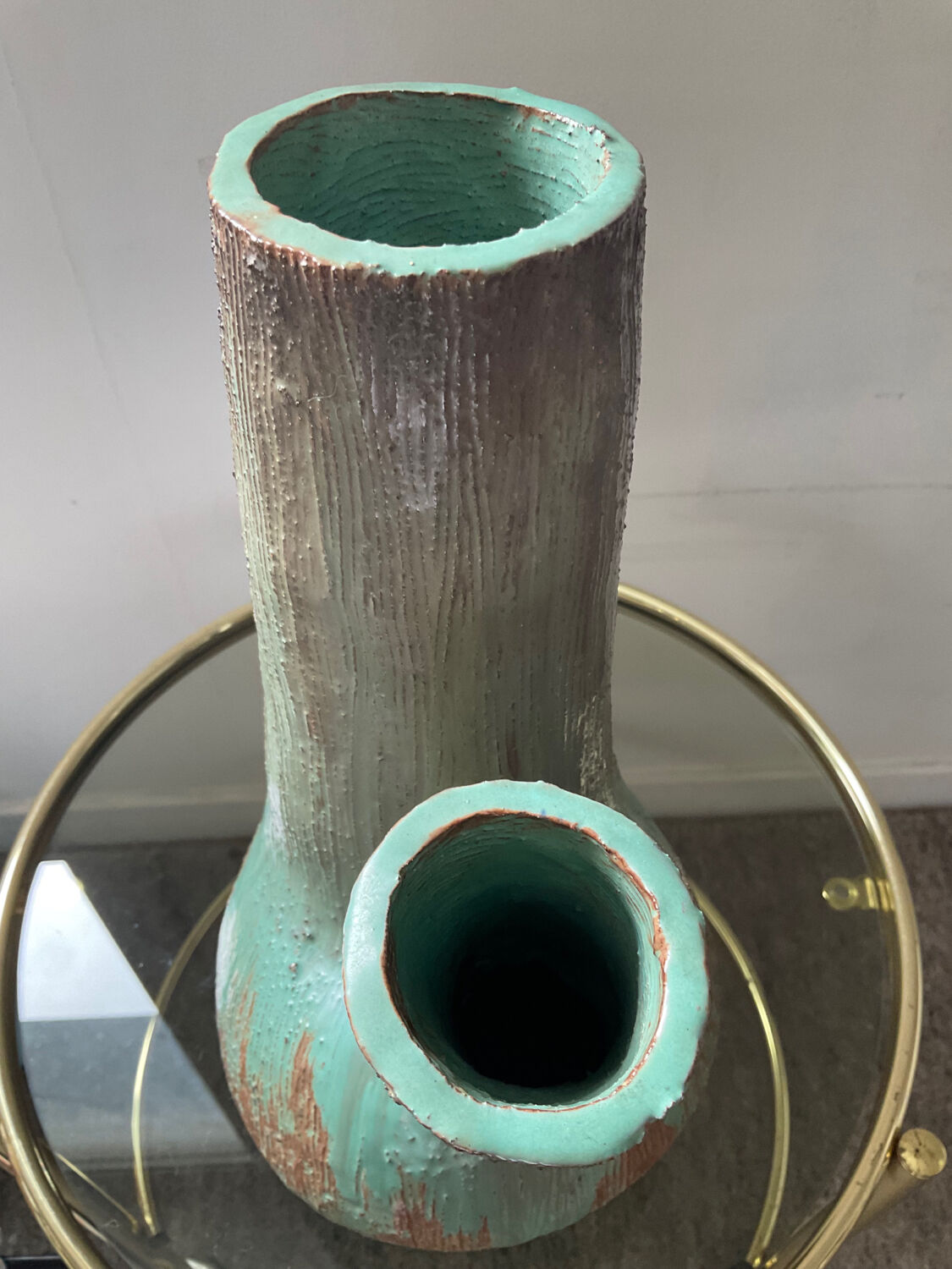 Vintage glazed terracotta vase