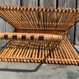Rattan and bamboo magazine holders 60s