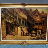 J. Verulpens “The Inn”. Large format painting.